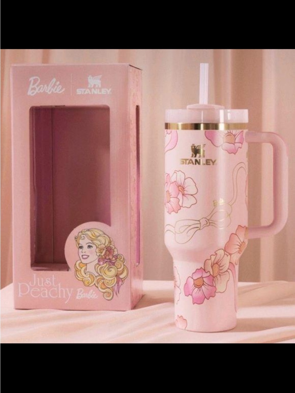 Stanley x Barbie Just Peachy Pink Floral Tumbler - Picture 2 of 6